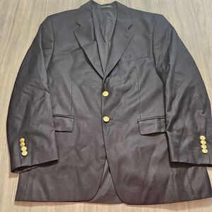Lauren Ralph Lauren‎ Men's 40S Black Wool Gold Button Single Vent Sport Blazer